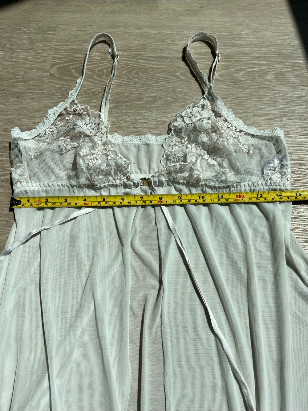 Hanky Panky Sheer Lace Babydoll Chemise Nightdress Women’s Large Cream/Off White - Picture 8 of 10